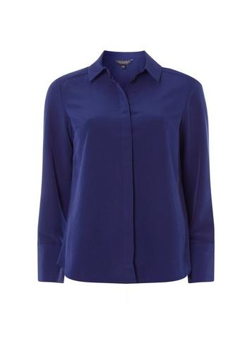 Dorothy Perkins Navy Peachskin Shirt