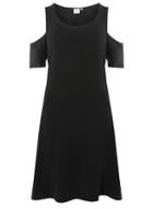 Dorothy Perkins *juna Rose Black Cold-shoulder Skater Dress