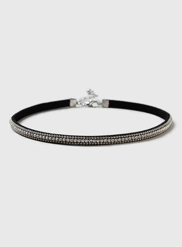 Dorothy Perkins Fabric And Rhinestone Choker
