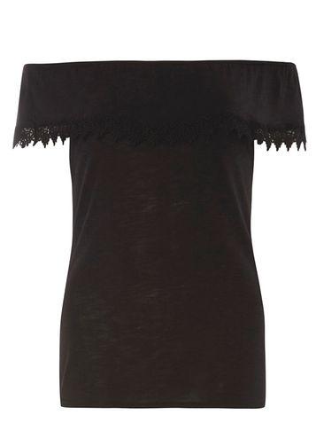 Dorothy Perkins Black Lace Trim Blouse