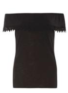 Dorothy Perkins Black Lace Trim Blouse