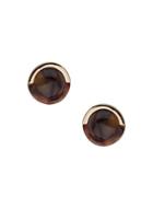 Dorothy Perkins Large Brown Circle Studs