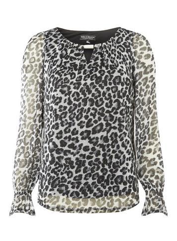 Dorothy Perkins *billie & Blossom Grey Leopard Mesh Blouse
