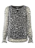 Dorothy Perkins *billie & Blossom Grey Leopard Mesh Blouse