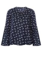 Dorothy Perkins Blue Floral Print Tie Front Top