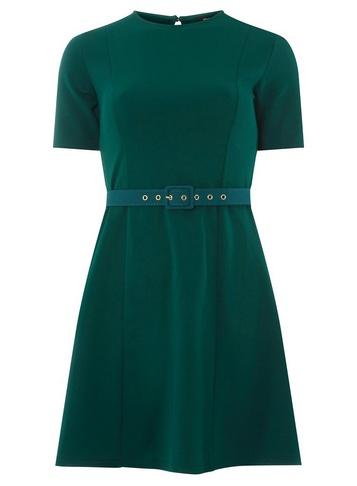 Dorothy Perkins *khaki Self Covered Belt Dress