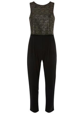 Dorothy Perkins Petite Gold Glitter Top Jumpsuit