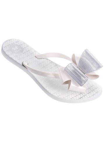 Dorothy Perkins *zaxy White Twin Bow Flip Flops