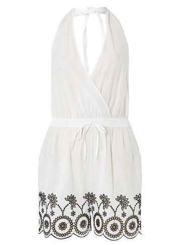 Dorothy Perkins *dp Beach Ivory Broderie Playsuit