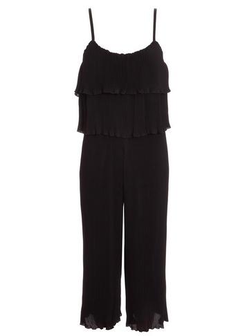 *quiz Black Pleated Culotte Jumpsuit