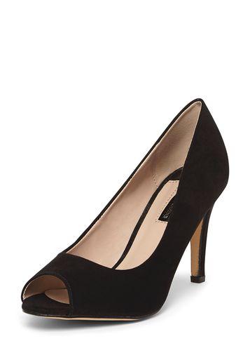 Dorothy Perkins Black 'clover' Peep Toe Court Shoes