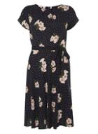 Dorothy Perkins *billie & Blossom Navy Floral Print Fit And Flare Dress