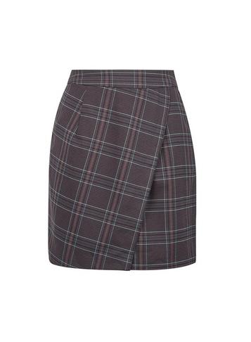 *vila Brown Check Print Mini Skirt