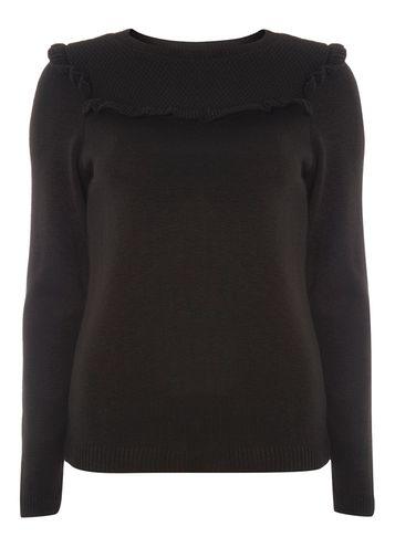 Dorothy Perkins Black Frill Yoke Jumper