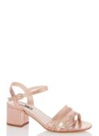 *quiz Wide Fit Rose Gold Shimmer High Heel Sandals