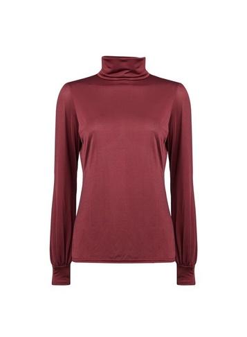 Dorothy Perkins Oxblood Slinky Roll Neck Top