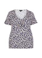 Dorothy Perkins *dp Curve Navy Ditsy Print Tie Front Top