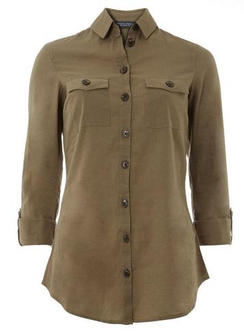 Dorothy Perkins *tall Khaki Linen Shirt