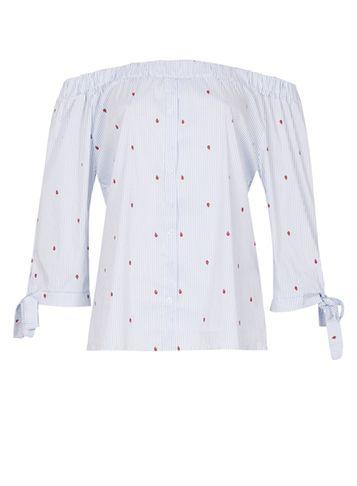 Dorothy Perkins *izabel London Blue Off The Shoulder Top