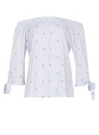 Dorothy Perkins *izabel London Blue Off The Shoulder Top