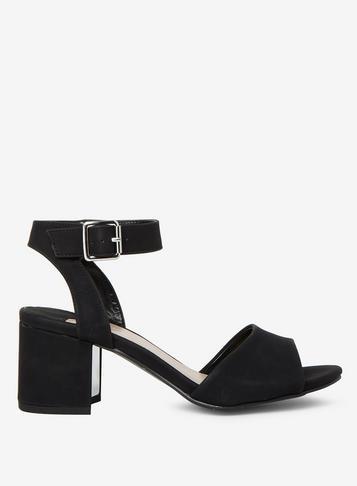 Dorothy Perkins Wide Fit Black 'sabrina' Block Heel Sandals