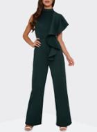 *chi Chi London Teal Ruffle Jumpsuit