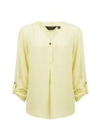 Dorothy Perkins Lemon Button Roll Sleeve Shirt