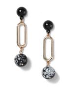 Dorothy Perkins Black And Gold Look Trapped Bead Drop Earrings