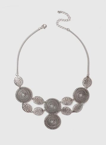 Dorothy Perkins Silver Filigree Collar Necklace