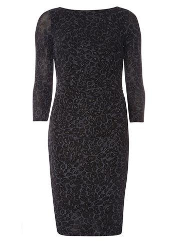 Dorothy Perkins *billie & Blossom Black Animal Print Jaquard Bodycon Dress