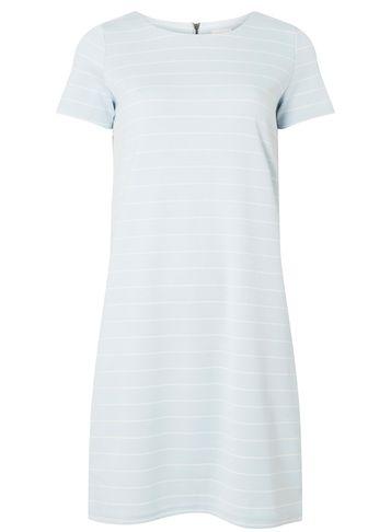 Dorothy Perkins *vila Blue And White Striped Zip Shift Dress