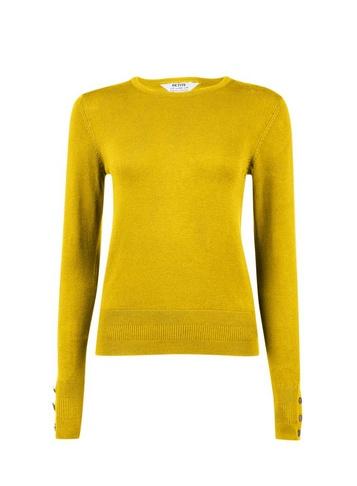 Dorothy Perkins Petite Chartreuse Button Cuff Jumper
