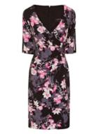 Dorothy Perkins *paper Dolls Black Printed Gather Wrap Dress