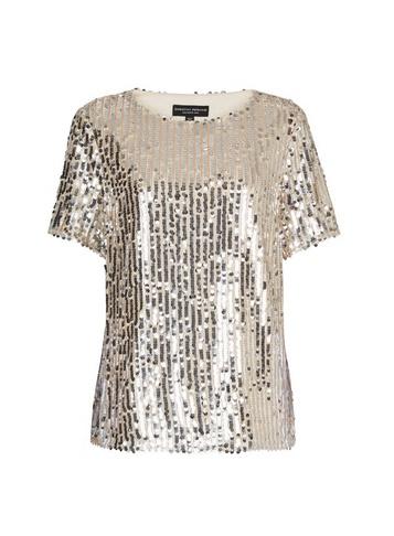 Dorothy Perkins Blush And Silver Sequin T-shirt
