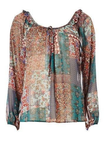 Dorothy Perkins Black Paisley Print Long Sleeve Top