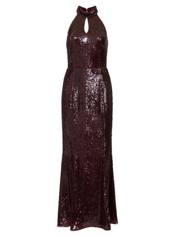 Dorothy Perkins *little Mistress Red High Neck Sequin Maxi Dress