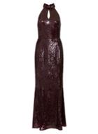 Dorothy Perkins *little Mistress Red High Neck Sequin Maxi Dress