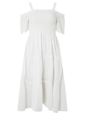 Dorothy Perkins Ivory Cs Broderie Midi Dress