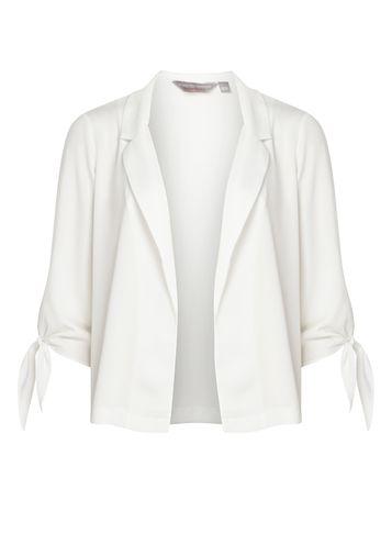 Dorothy Perkins Petite Ivory Tie Sleeve Jacket
