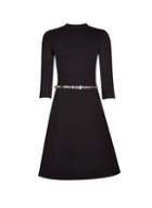 Dorothy Perkins Black 3/4 Sleeve Fit And Flare Dress