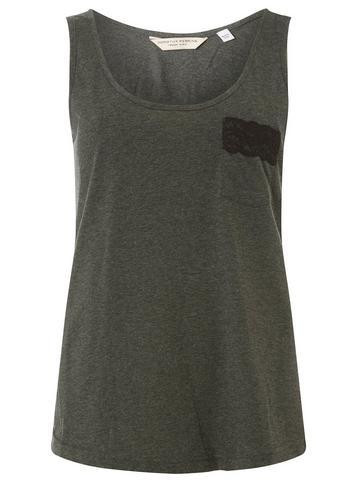 Dorothy Perkins Grey Lace Trim Vest