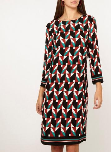 Dorothy Perkins *tall Multi Colour Geometric Print Shift Dress