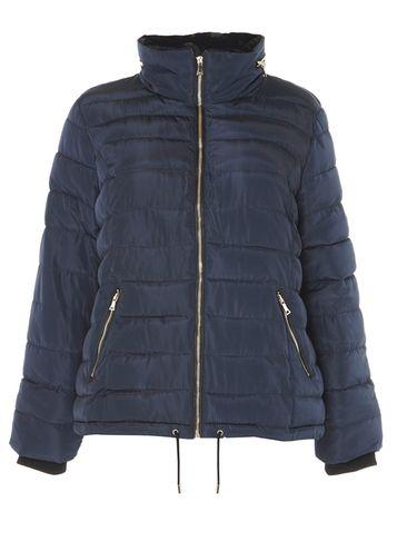 Dorothy Perkins Dp Curve Blue Short Padded Jacket