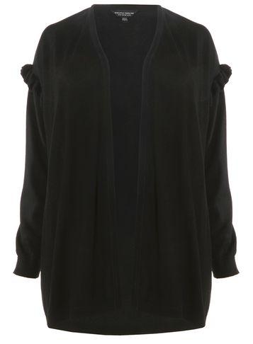 Dorothy Perkins Dp Curve Black Frill Shoulder Cardigan