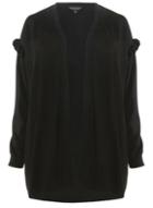 Dorothy Perkins Dp Curve Black Frill Shoulder Cardigan