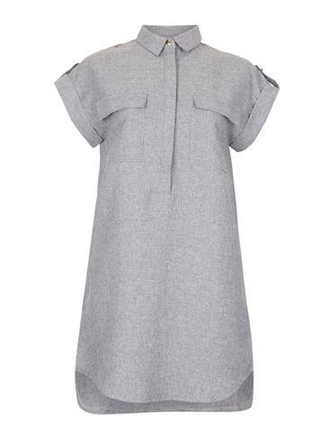 Dorothy Perkins *izabel London Grey Denim Look Shirt