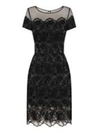 Dorothy Perkins *chi Chi London Black Embroidered Bodycon Dress