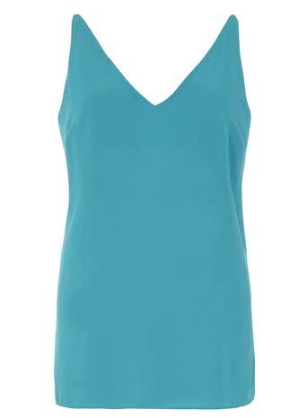 Dorothy Perkins *tall Aqua Deep V Neck Cami Top