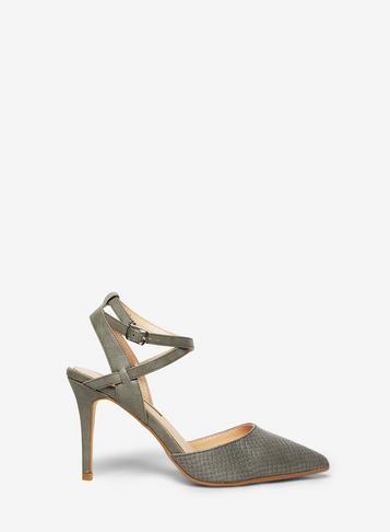 Dorothy Perkins Grey Pu Glamorous Court Shoes
