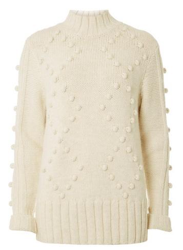 Dorothy Perkins Cream Funnel Bobble Jumper